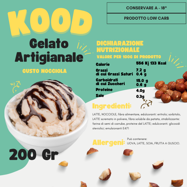 Gelato Artigianale alla Nocciola Keto